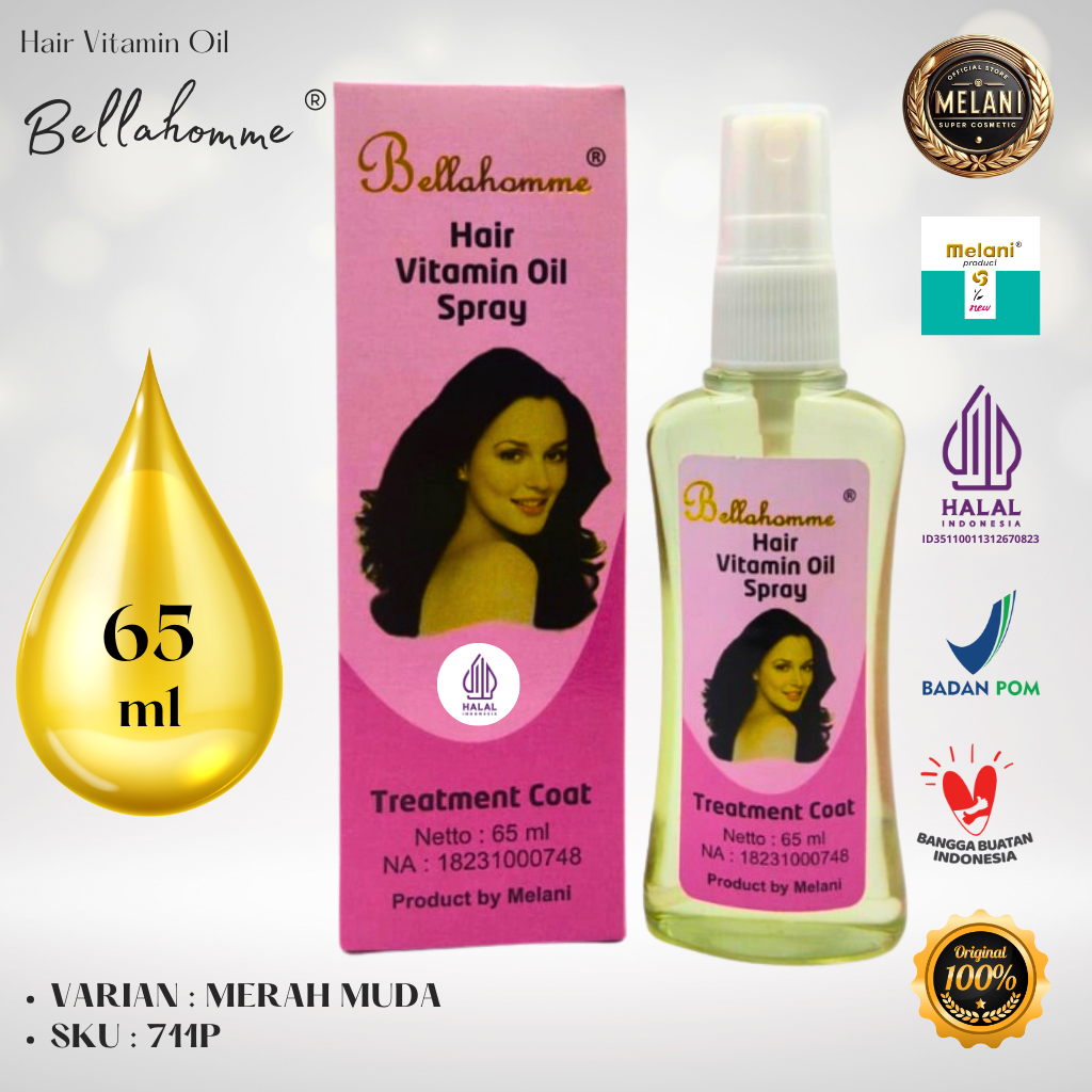 711 Bellahomme by Melani Hair Vitamin Oil 65 ml | 2 Pilihan Warna - BPOM dan HALAL Terdaftar - Gambar 2