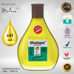 712LUX Melani Minyak Rambut Plus Kemiri Botol Kaca 60 ml – BPOM & Halal Terdaftar