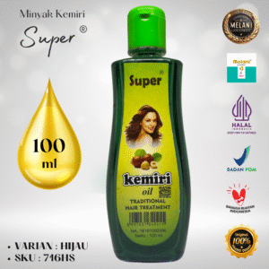 716S Super by Melani Minyak Kemiri 100 ml Botol Plastik | 2 Pilihan Warna – BPOM dan HALAL Terdaftar