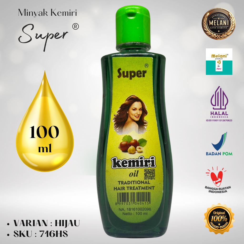 716S Super by Melani Minyak Kemiri 100 ml Botol Plastik | 2 Pilihan Warna - BPOM dan HALAL Terdaftar - Gambar 2