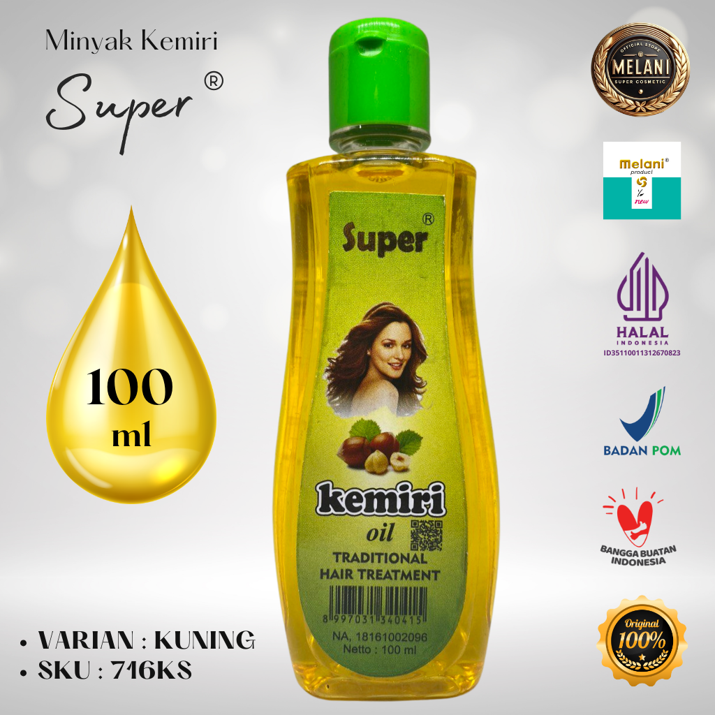 716S Super by Melani Minyak Kemiri 100 ml Botol Plastik | 2 Pilihan Warna - BPOM dan HALAL Terdaftar - Gambar 3