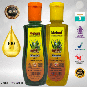 716MLB Melani Minyak Kemiri PLUS Lidah Buaya 100 ml Botol Plastik | 2 Pilihan Warna – BPOM dan HALAL Terdaftar