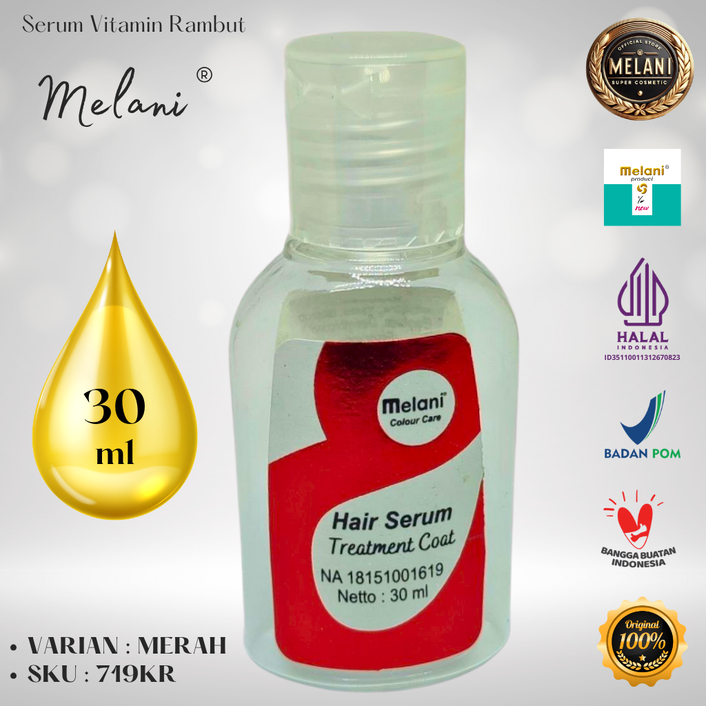 719K Melani Serum Vitamin Rambut 30 ml | 8 Pilihan Warna - BPOM dan HALAL Terdaftar - Gambar 4