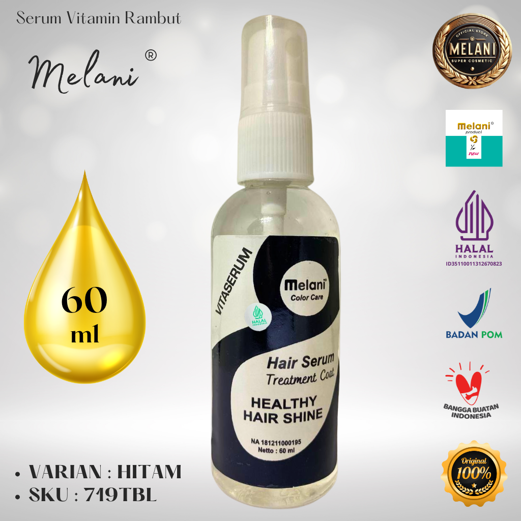 719T Melani Serum Vitamin Rambut 60 ml | 8 Pilihan Warna - BPOM dan HALAL Terdaftar - Gambar 9