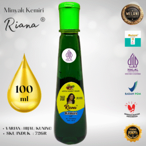 726R – Riana by Melani Minyak Kemiri 100 ml Botol Plastik | 2 Pilihan Warna – BPOM dan HALAL Terdaftar