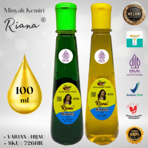 726R – Riana by Melani Minyak Kemiri 100 ml Botol Plastik | 2 Pilihan Warna – BPOM dan HALAL Terdaftar