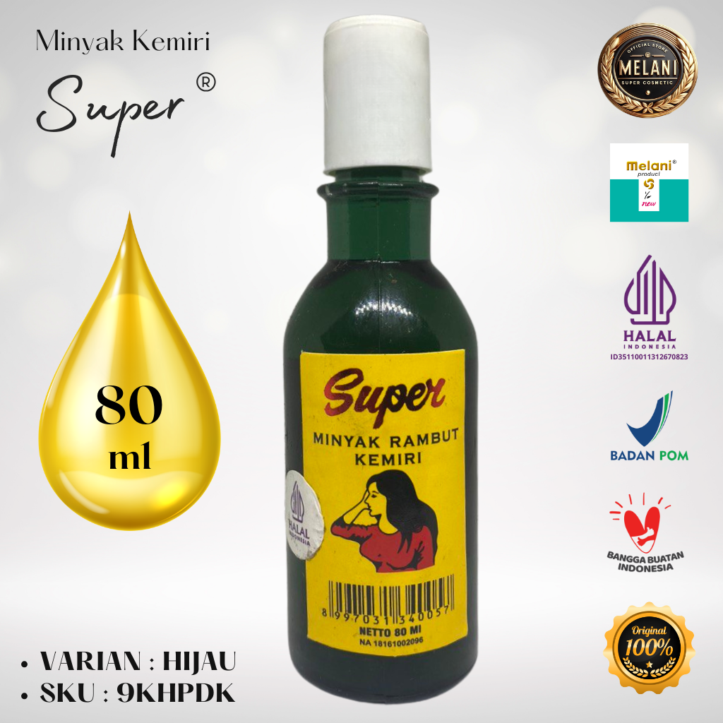 9KPDK Super by Melani Minyak Kemiri 80 ml Botol Plastik | 2 Pilihan Warna - BPOM dan HALAL Terdaftar - Gambar 2
