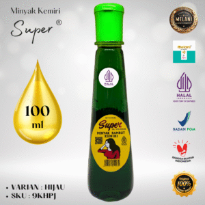 9KPJ Super by Melani Minyak Kemiri Hijau Botol Plastik 100 ml | 2 Pilihan Warna – BPOM dan HALAL Terdaftar