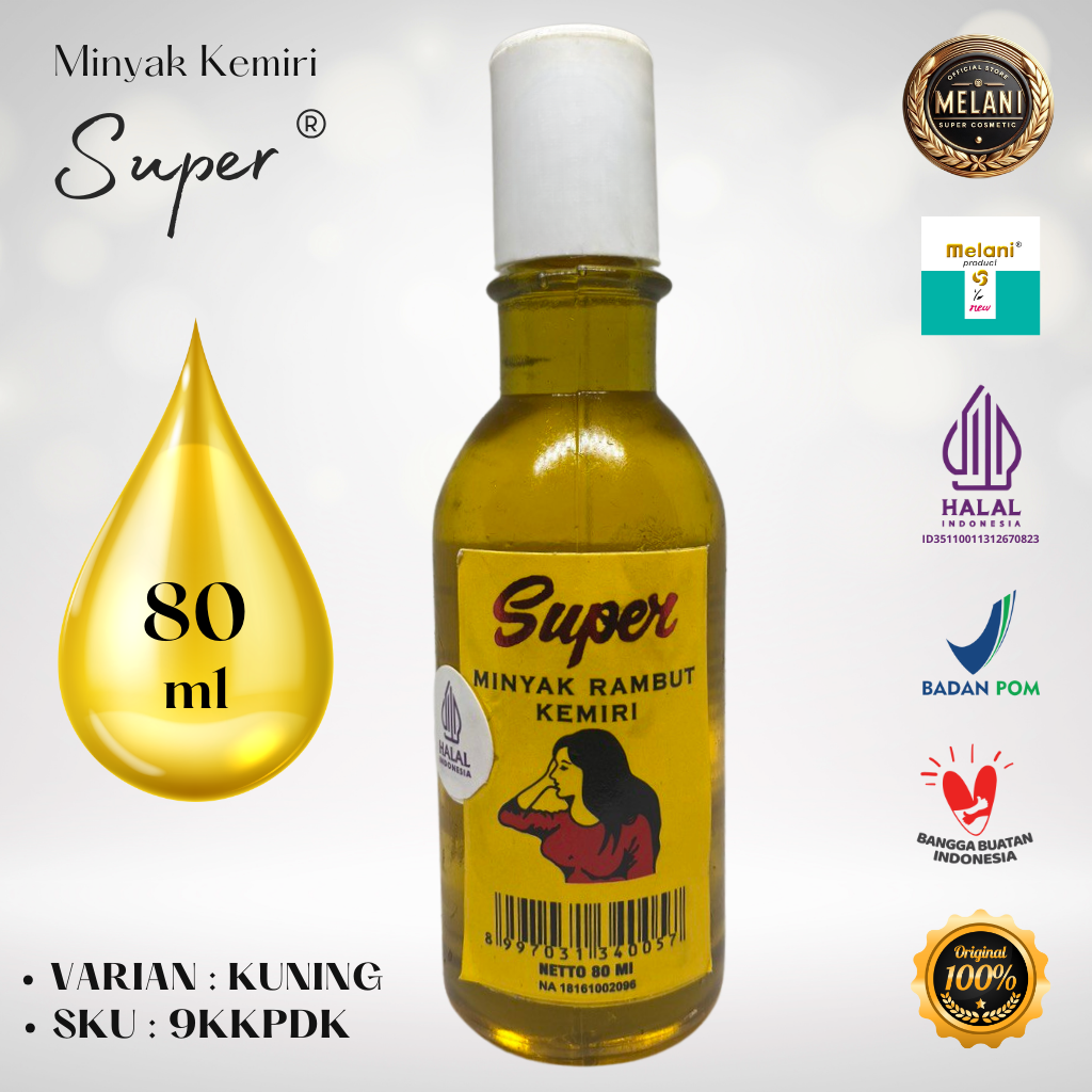 9KPDK Super by Melani Minyak Kemiri 80 ml Botol Plastik | 2 Pilihan Warna - BPOM dan HALAL Terdaftar - Gambar 3