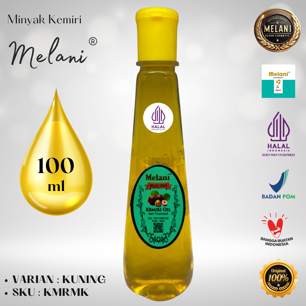 KMRM Melani Minyak Kemiri 100 ml Botol Plastik | 2 Pilihan Warna - BPOM dan HALAL Terdaftar - Gambar 3