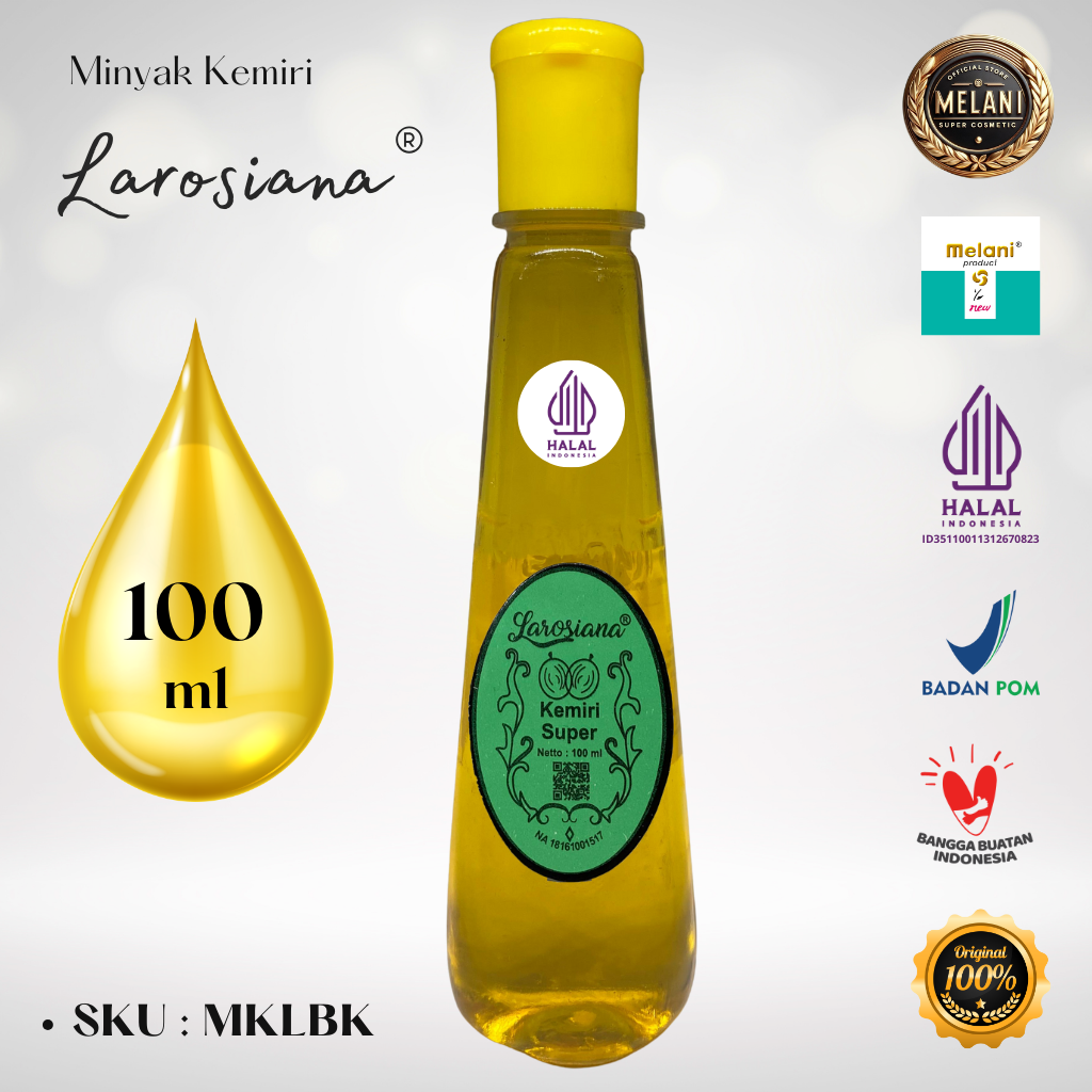 MKLB Larosiana by Melani Minyak Kemiri 100 ml Botol Plastik | 2 Pilihan Warna - BPOM dan HALAL Terdaftar - Gambar 3